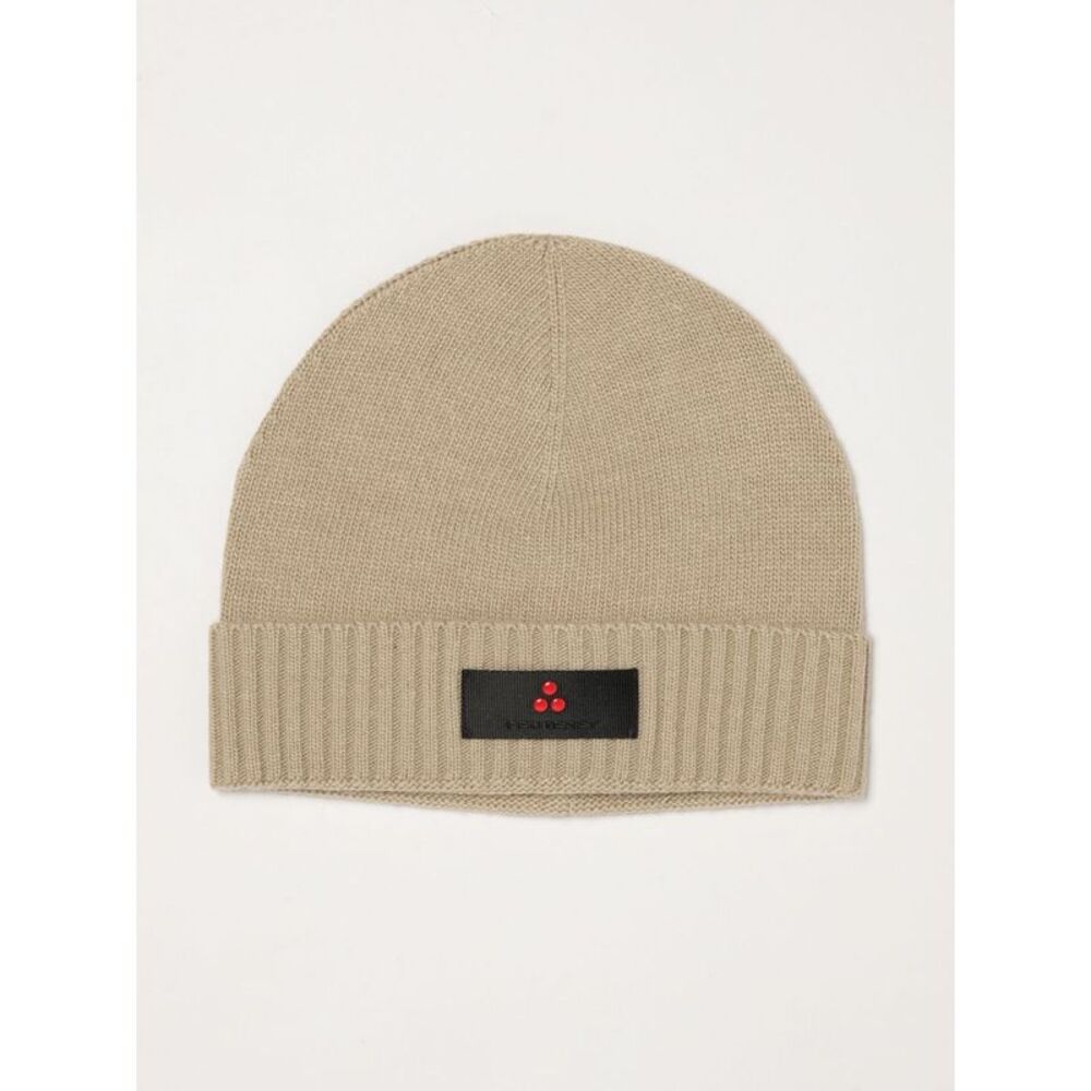 Peuterey Men Peuterey Wool And Cashmere Blend Beanie With Cuff And Logo Patch